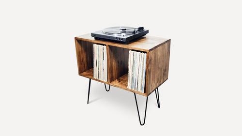 BUIO - Mid Century Modern Record Console on hairpin legs